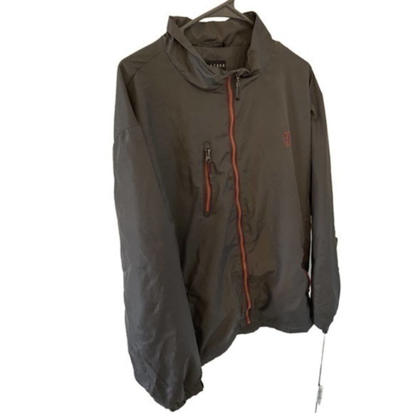 MEN'S AUTHENTIC PGA TOUR CHARCOAL GRAY WINDBREAKER.LONG SLEEVES.SIZE L - Picture 1 of 4